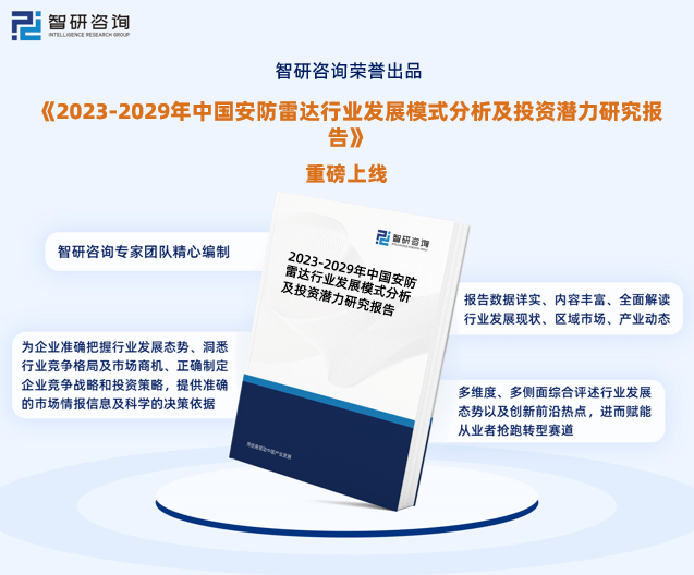 安防雷达行业现状！2023年中国安防雷达行业市场研究报告（智研咨询）IM电竞 电子竞技平台(图1)